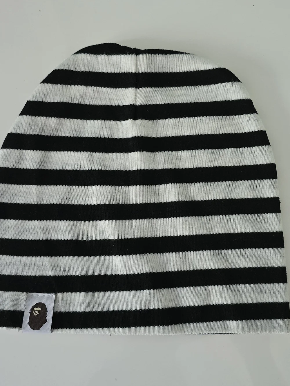 Black & White Striped, Navy Kids Beanie Soft Lightweight